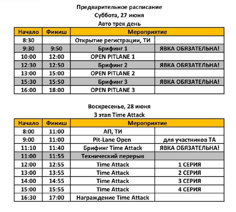 Казань Ринг: трек-день и Time Attack 27-28 июня