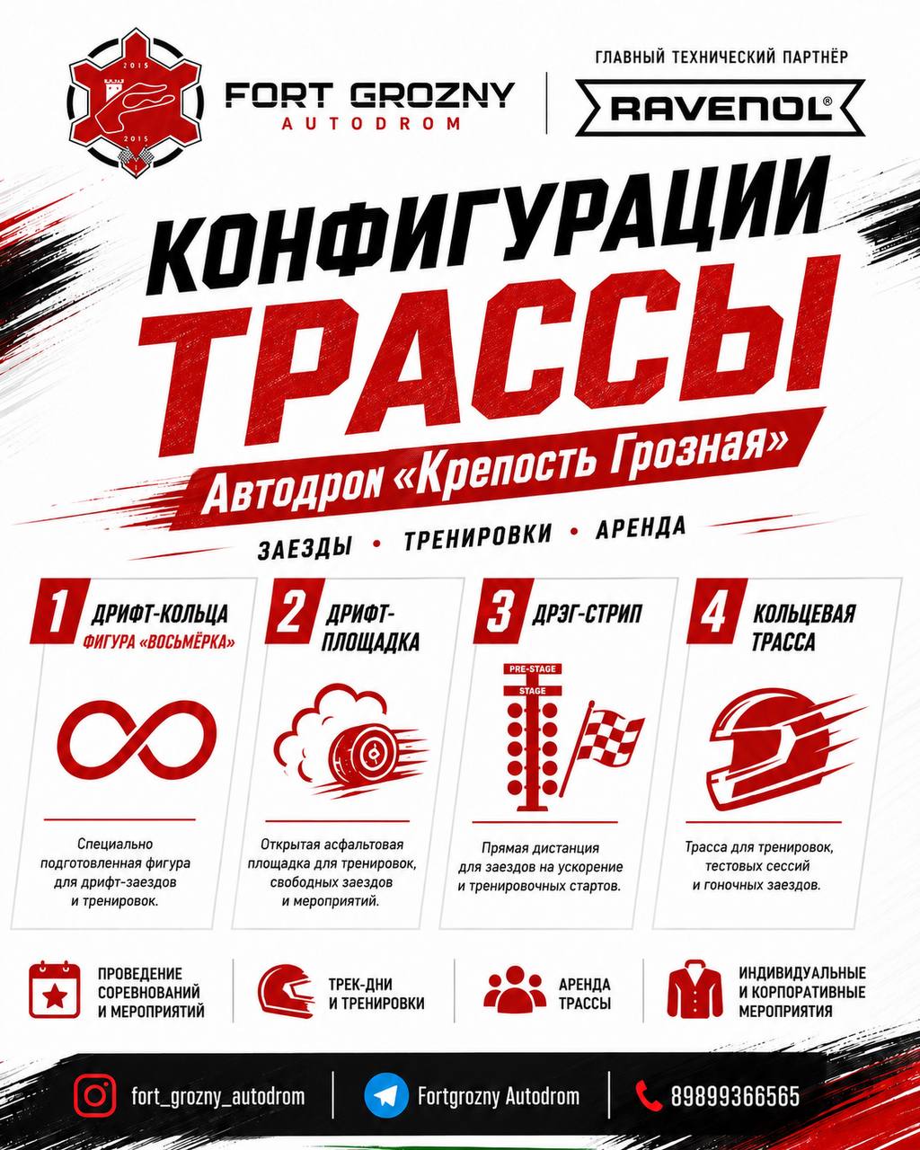 Автодром «Крепость Грозная»: конфигурации трасс и услуги