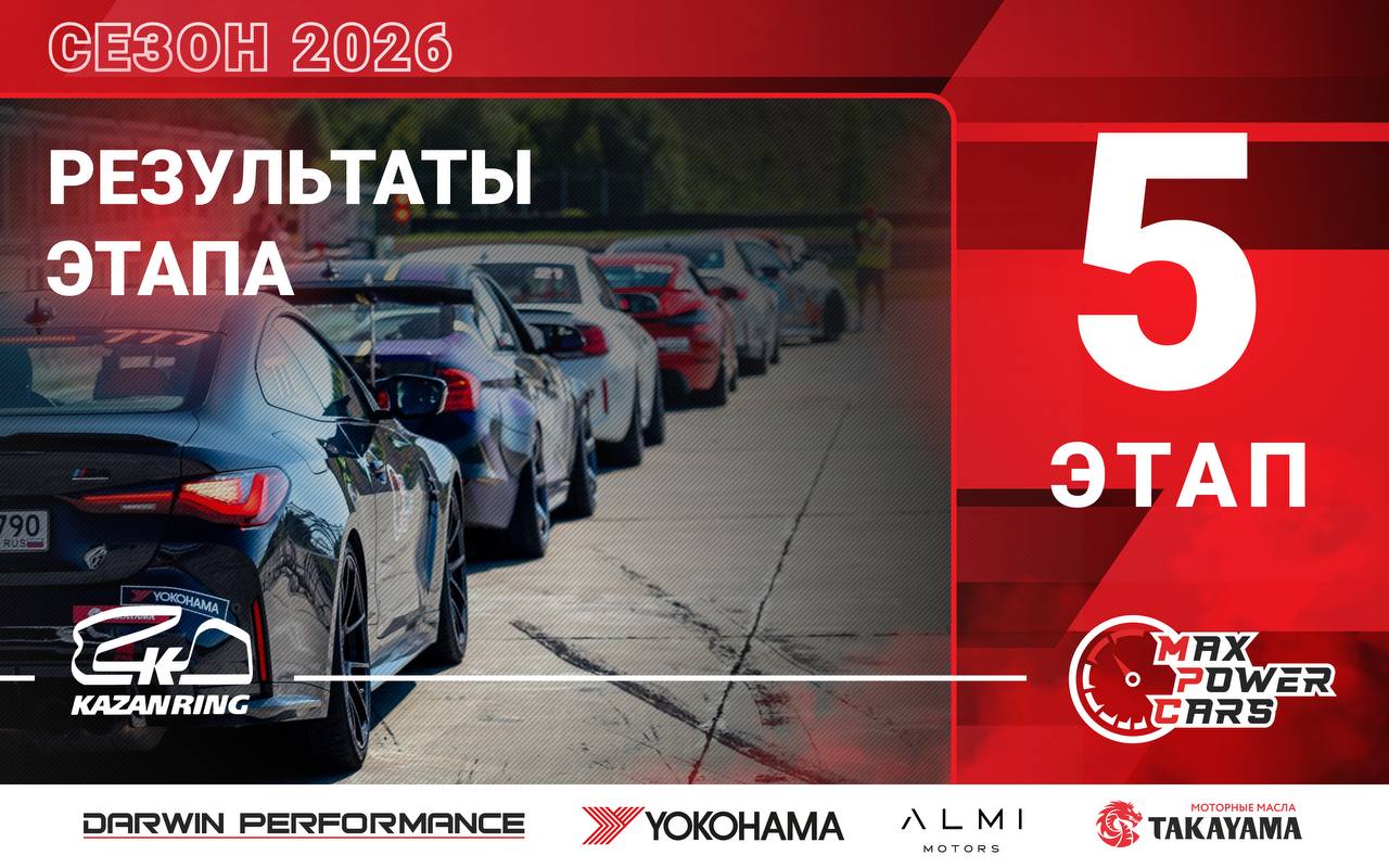 Итоговые протоколы 5-го этапа Max Power Cars на Kazan Ring
